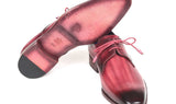 Paul Parkman Hand-Painted Derby Shoes in Pink & Purple