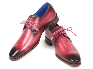 Paul Parkman Hand-Painted Derby Shoes in Pink & Purple