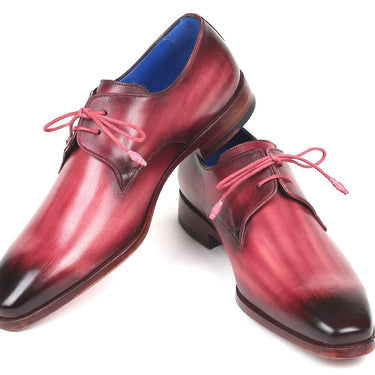 Paul Parkman Hand-Painted Derby Shoes in Pink & Purple in #color_