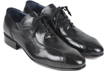 Paul Parkman Men's Handmade Lace-Up Casual Shoes in Black
