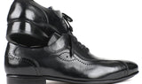 Paul Parkman Men's Handmade Lace-Up Casual Shoes in Black