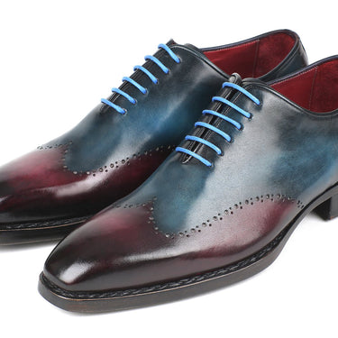 Paul Parkman Goodyear Welted Wingtip Oxfords in Blue & Purple in #color_