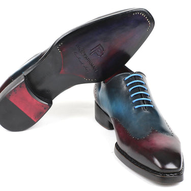 Paul Parkman Goodyear Welted Wingtip Oxfords in Blue & Purple in #color_