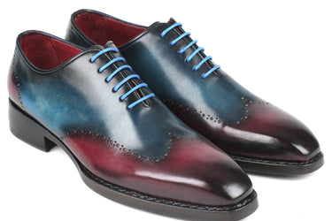Paul Parkman Goodyear Welted Wingtip Oxfords in Blue & Purple