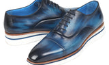 Paul Parkman Men's Smart Casual Leather Oxfords in Blue