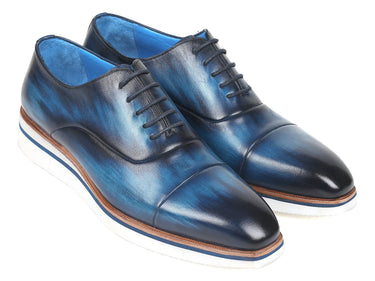 Paul Parkman Men's Smart Casual Leather Oxfords in Blue