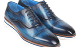Paul Parkman Men's Smart Casual Leather Oxfords in Blue
