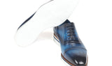 Paul Parkman Men's Smart Casual Leather Oxfords in Blue