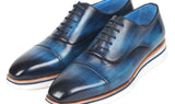 Paul Parkman Men's Smart Casual Leather Oxfords in Blue