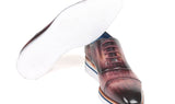 Paul Parkman Men's Smart Casual Leather Oxfords in Purple