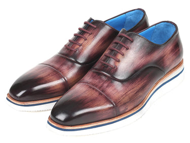 Paul Parkman Men's Smart Casual Leather Oxfords in Purple