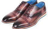 Paul Parkman Men's Smart Casual Leather Oxfords in Purple