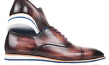 Paul Parkman Men's Smart Casual Leather Oxfords in Purple
