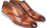 Paul Parkman Men's Smart Casual Leather Oxfords in Brown & Camel