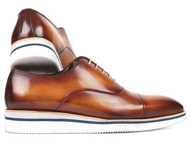 Paul Parkman Men's Smart Casual Leather Oxfords in Brown & Camel