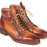 Paul Parkman Men's Side Zipper Leather Boots in Light Brown