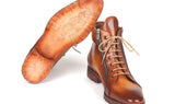 Paul Parkman Men's Side Zipper Leather Boots in Light Brown
