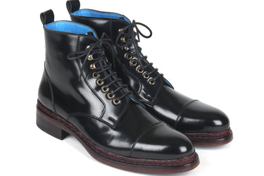 Paul Parkman Polished Leather Boots in Black