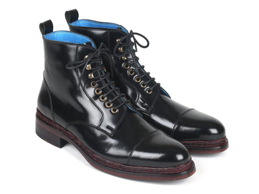 Paul Parkman Polished Leather Boots in Black