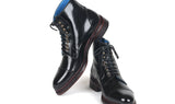 Paul Parkman Polished Leather Boots in Black