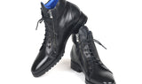 Paul Parkman Men's Side Zipper Leather Boots in Black