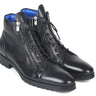Paul Parkman Men's Side Zipper Leather Boots in Black