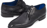 Paul Parkman Men's Medallion Toe Derby Shoes in Black