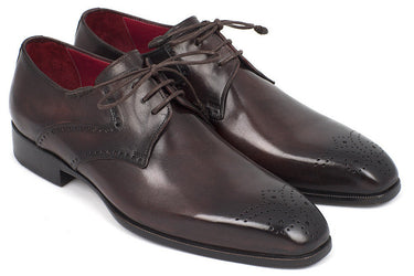 Paul Parkman Men's Medallion Toe Derby Shoes in Brown