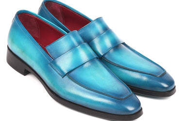 Paul Parkman Men's Loafers in Turquoise in Turquoise