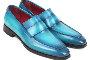 Paul Parkman Men's Loafers in Turquoise in Turquoise