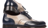 Paul Parkman Wingtip Oxfords Goodyear Welted in Navy & Gray
