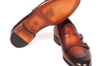 Paul Parkman Men's Double Monkstrap Shoes in Brown