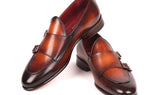 Paul Parkman Men's Double Monkstrap Shoes in Brown