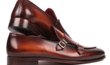 Paul Parkman Men's Double Monkstrap Shoes in Brown