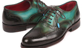 Paul Parkman Wingtip Oxfords Goodyear Welted in Brown & Green