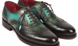 Paul Parkman Wingtip Oxfords Goodyear Welted in Brown & Green