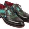 Paul Parkman Wingtip Oxfords Goodyear Welted in Brown & Green