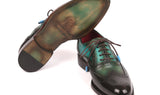Paul Parkman Wingtip Oxfords Goodyear Welted in Brown & Green
