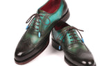 Paul Parkman Wingtip Oxfords Goodyear Welted in Brown & Green