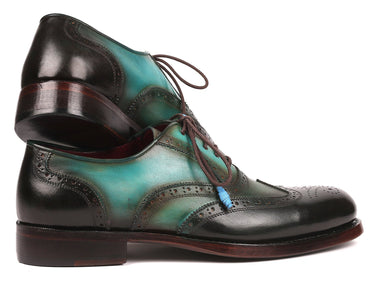 Paul Parkman Wingtip Oxfords Goodyear Welted in Brown & Green