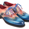 Paul Parkman Men's Wingtip Oxfords Goodyear Welted in Blue & Pink