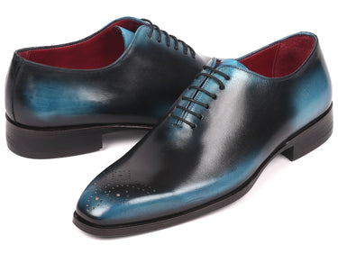Paul Parkman Men's Wholecut Oxfords in Black & Blue