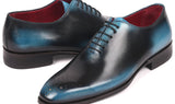 Paul Parkman Men's Wholecut Oxfords in Black & Blue