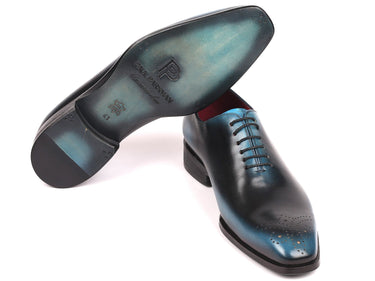 Paul Parkman Men's Wholecut Oxfords in Black & Blue