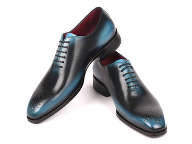 Paul Parkman Men's Wholecut Oxfords in Black & Blue