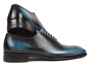 Paul Parkman Men's Wholecut Oxfords in Black & Blue