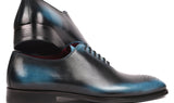 Paul Parkman Men's Wholecut Oxfords in Black & Blue