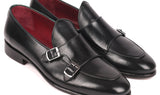 Paul Parkman Men's Double Monkstrap Shoes in Black
