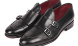 Paul Parkman Men's Double Monkstrap Shoes in Black