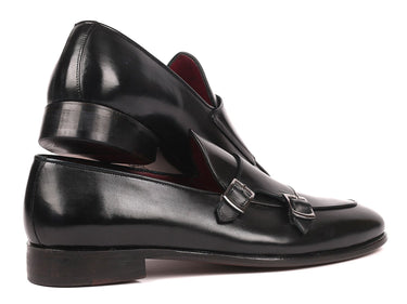 Paul Parkman Men's Double Monkstrap Shoes in Black